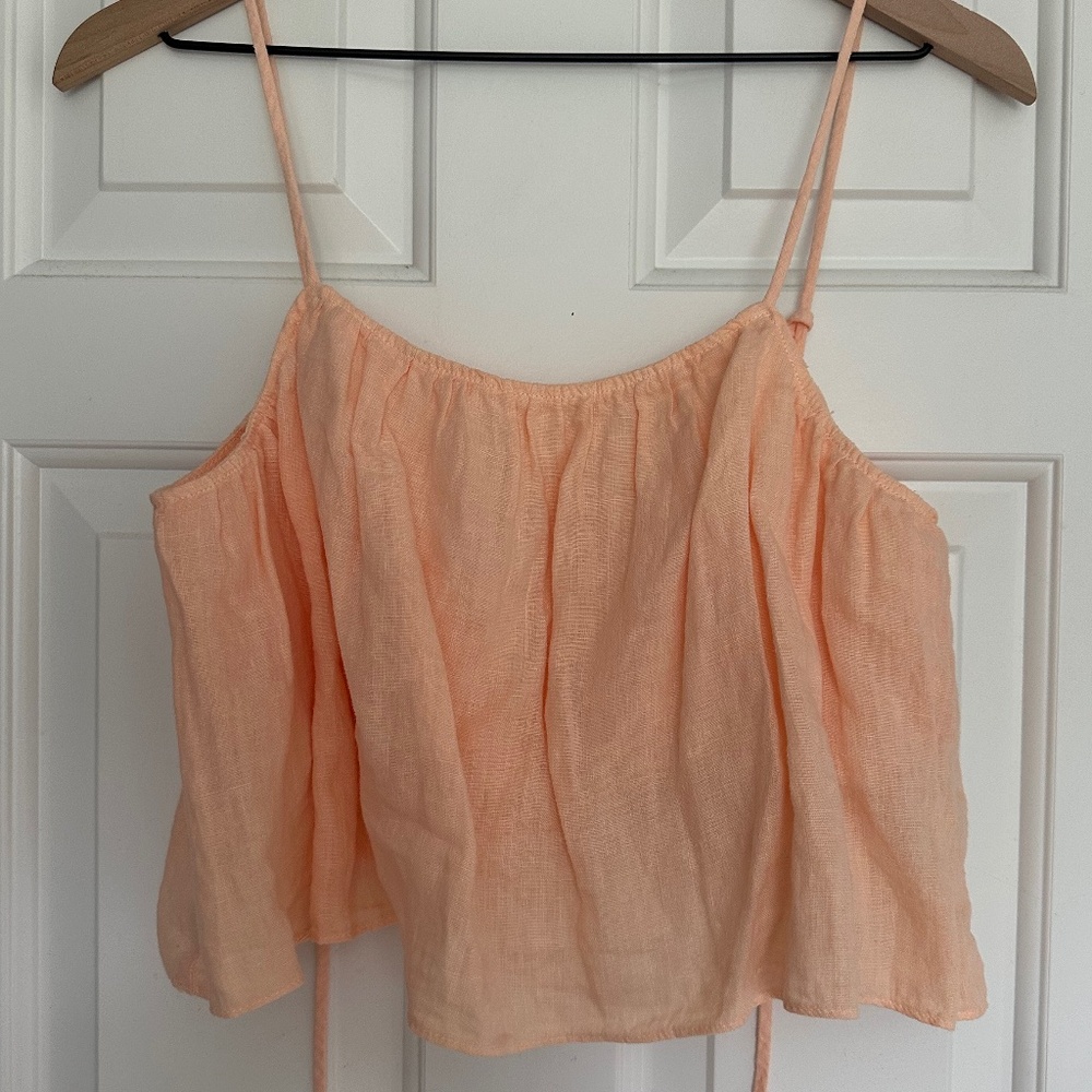 Zara Cropped Linen Top - M